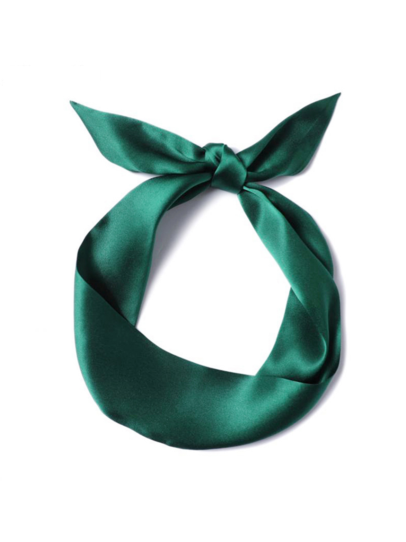 Mulher lenço de seda magro longo tira de cabelo fita de seda pequeno pescoço cachecóis saco alça fita lenço senhoras gravata 4cm * 90cm: Verde