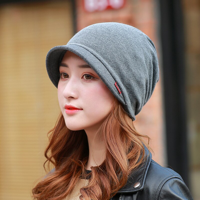 Vrouwelijke herfst en winter cap dubbele eend tong cap hoofddoek hoed