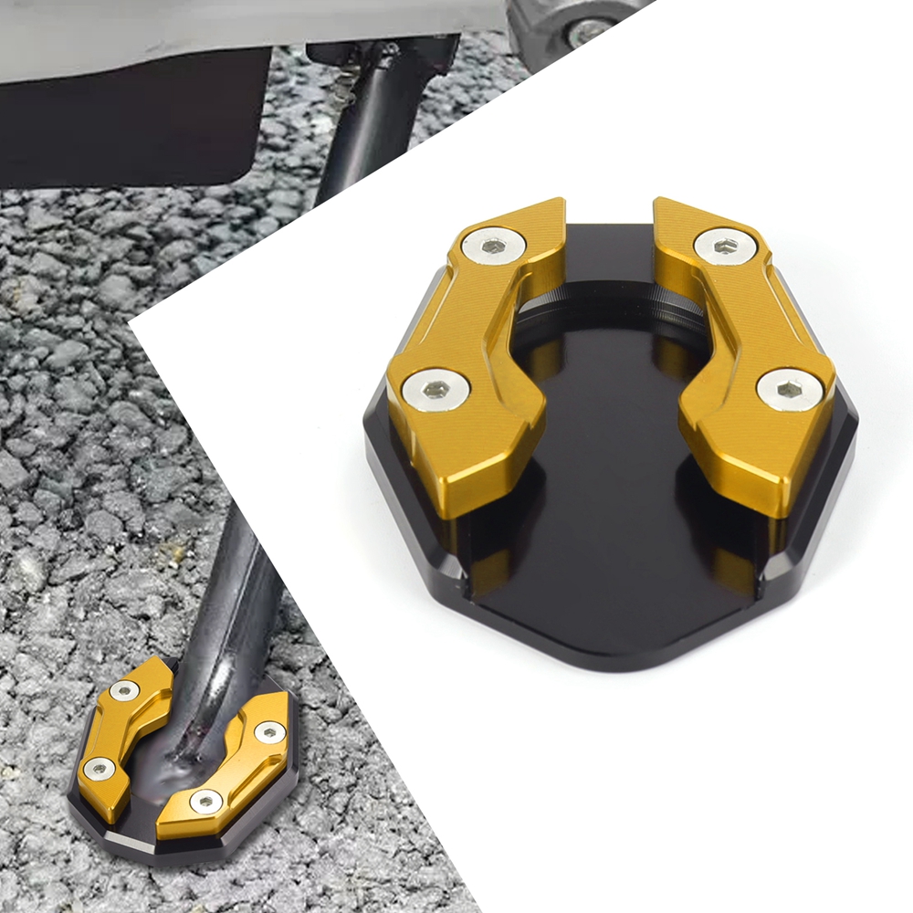Universele Scooter Motorcycle Bike Kickstand Extender Voet Zijstandaard Extension Pad Ondersteuning Plaat Antislip Vergrote Basis: Ivoor