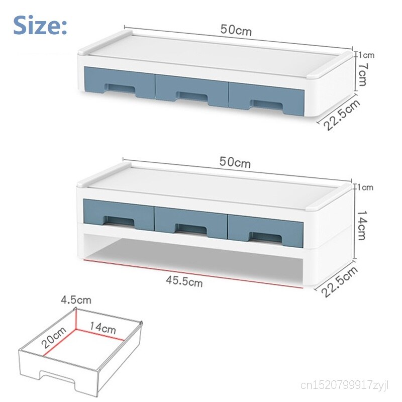 3 Layers Multifunctional Desktop Computer Keyboard Lockers Office Desktop Storage Box Pen Holders Stationery Books Bookshelves