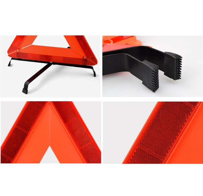 Car Triangle Warning Sign Foldable Reflective Tripod Red Safety Warning Triangle Car Accessories for Roadside Breakdown