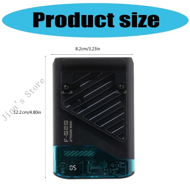 Bärbar bältesfläkt bärbar klämmfläkt 4000 mah resefläkt abs textur midjefläkt