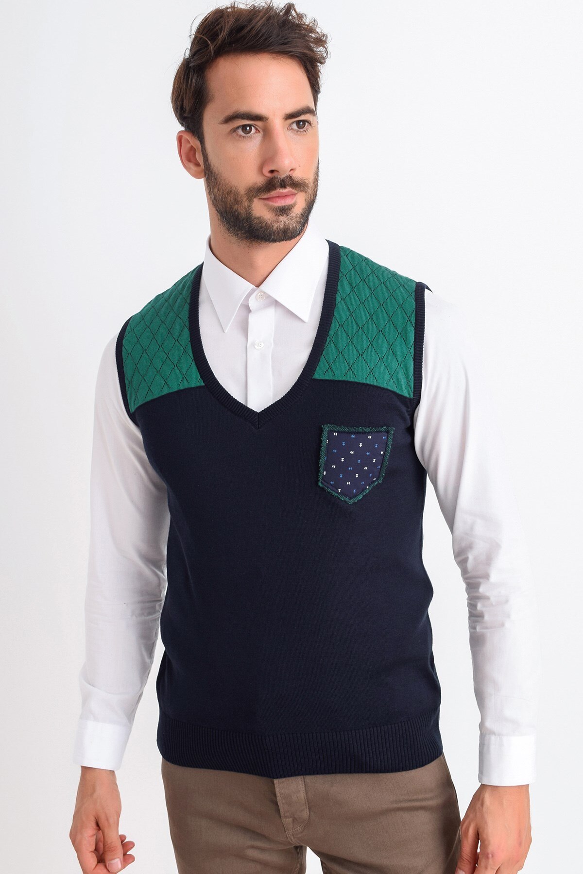 Heyss V Kraag Mannelijke Knitwear Trui Aantrekken
