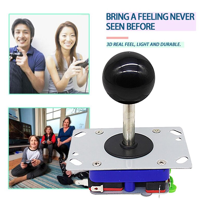 -Double Player Arcade Rocker Kit LED Button Rocker Ball Head with USB Cable Joystick Wire Button Wire