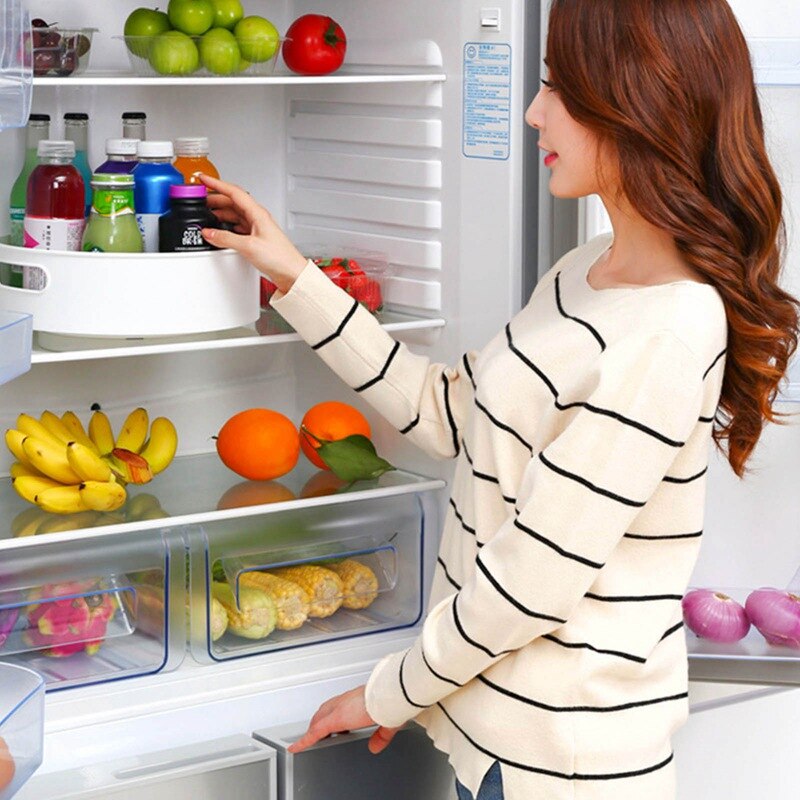 Multi-Function 360 Degree Rotating Storage Tray Container For Home Kitchen Cosmetics Turntable Rack Anti-Slip Spinning Organizer