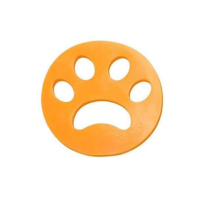 1PCS Pet Hair Remover Reusable Cleaning Laundry Cat Dog Fur Lint Catcher Washing Machine Hair Catcher Laundry Accessories: round orange
