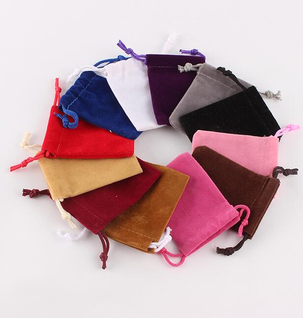 10pcs/lot 10*14cm Mini Velvet Drawstring Bag Jewel Accessories Storage Bags Packing Pouch: mix