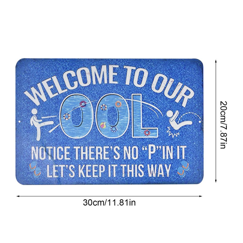 30*20cm Aluminum Alloy Swimming Pool Decoration Sign Warning Rules Sign Outdoor Summer Decoration Pendant Accessories Supplies: G