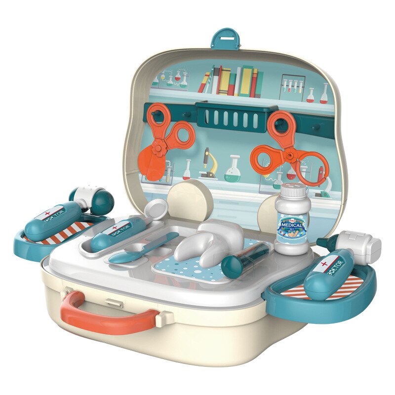 Fantasiespel Kinderen Beauty Mode Speelgoed Simulatie Plastic Keuken Koken Servies Make Up Gereedschap Set Arts Supermarkt Koffer: 908 Doctor