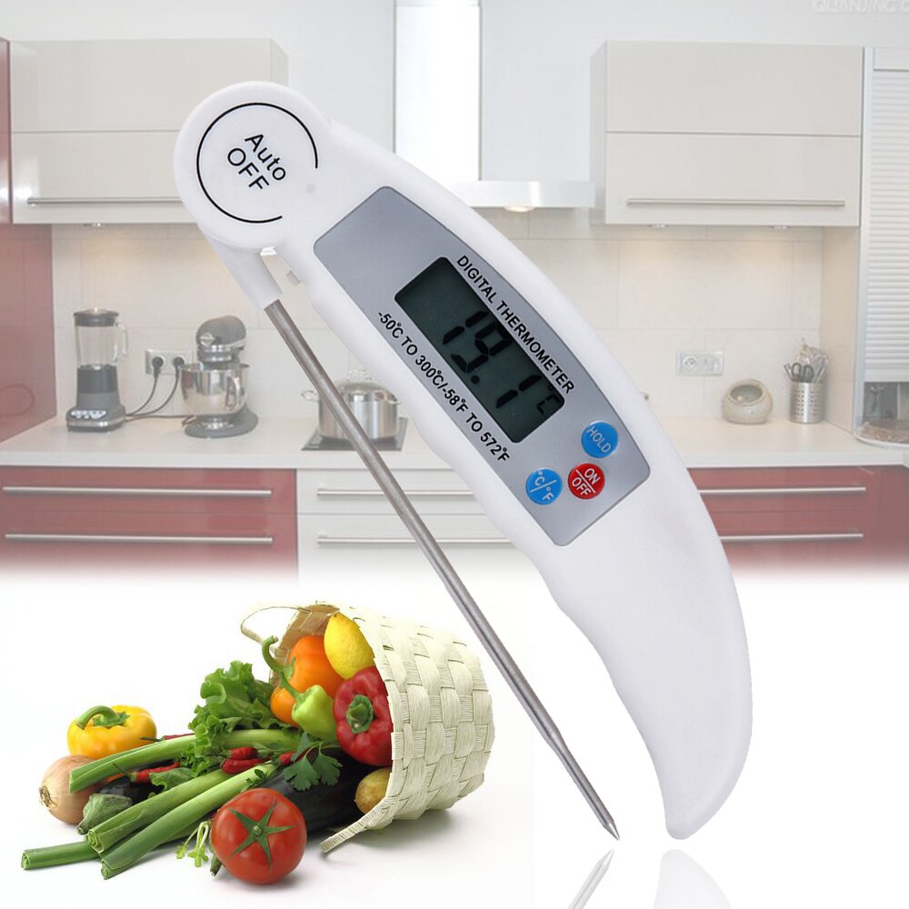 Termómetro Digital para alimentos, sonda para carne y alimentos, aguja de lectura instantánea, termómetros para carne, LCD, cocina plegable, herramientas para barbacoa, Hogar Inteligente