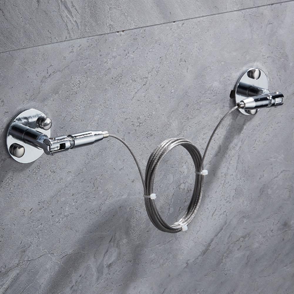 Aangepast Gordijn Draad Staaf Set Muur Raam Decor Staal Multifunctionele Touw Kabel Spanner Decoratieve Accessoires &amp; Clip