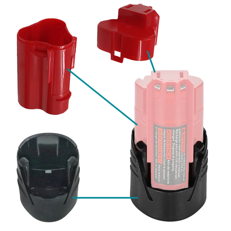 Para batería de iones de litio M12 de 12V, carcasa inferior de plástico, piezas de caja para Milwaukee 48-11-2411, accesorios de batería de iones de litio