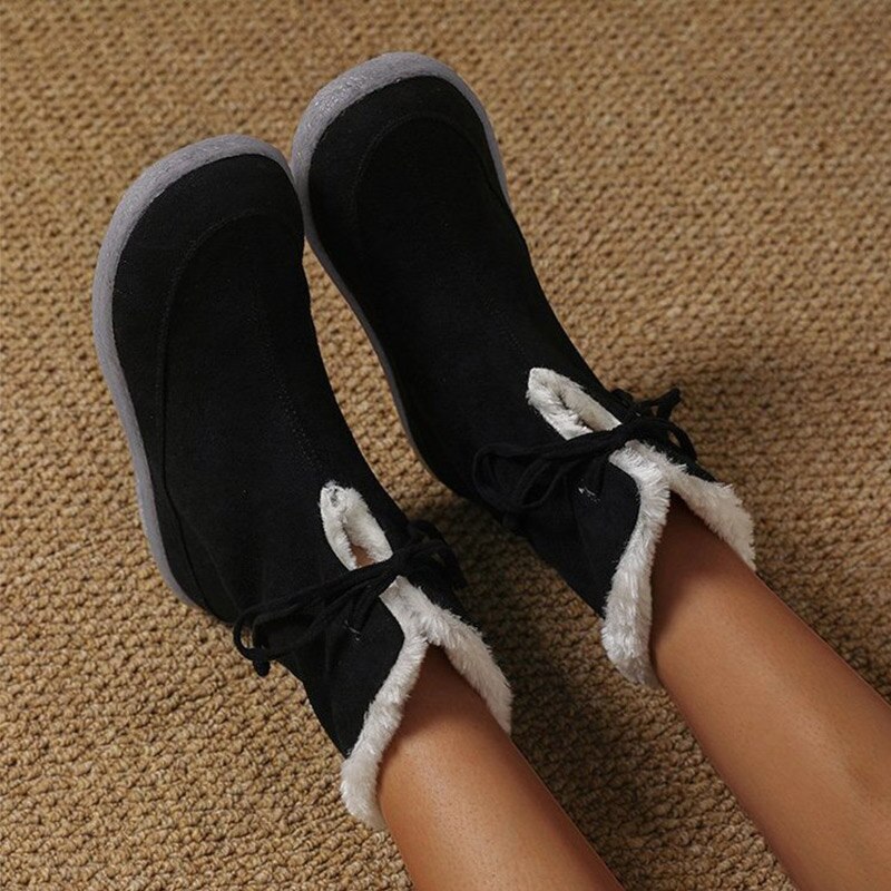 Naisten lumikengät pehmeät lämpimät kengät liukumattomat ballerinat vapaa-ajan nauhakengät puolivälissä säärellä saappaat plus koko talvikengät
