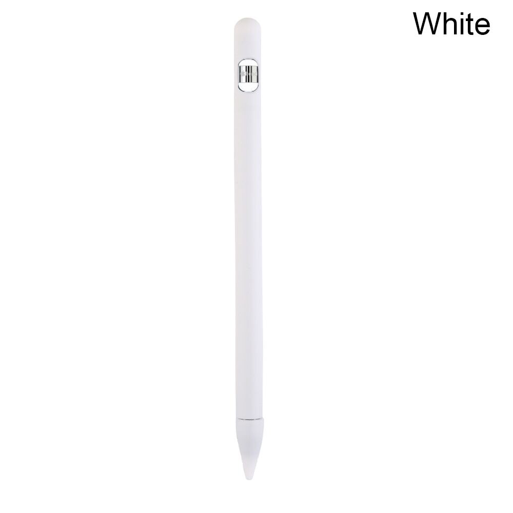 Colorful Soft Silicone Case Compatible For Apple Pencil Case Compatible For iPad Tablet Touch Pen Stylus Protective Sleeve Cover: white-
