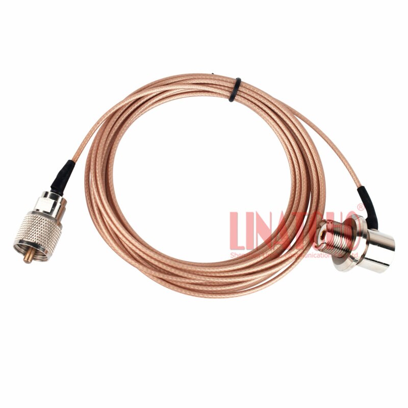 15ft RG316 PL259 männlichen zu Also239 rechten winkel TM-471A FT-1807 IC-2820 Auto Radio antenne kabel