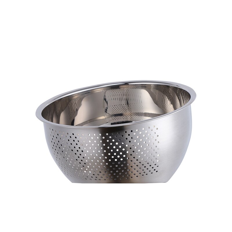 De acero inoxidable escurridor lavado cuencos cocina colador de Pasta verduras utensilios de cocina frijoles tamiz frutas Herramientas de limpieza: Silver-1pc