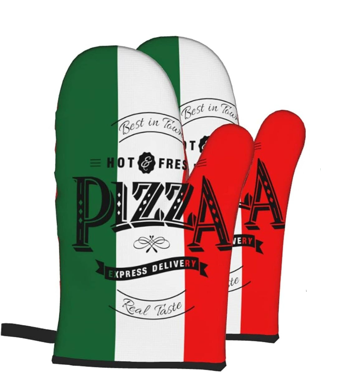 Italiaanse Vlag Pizza Oven Wanten 2 Stuks Keuken Oven Handschoenen Paren Hittebestendig Waterdicht En Duurzaam Voor Het Koken Van Bakken Grillen: Rood