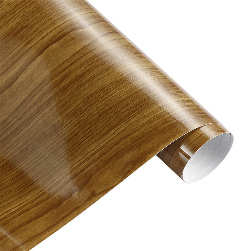 60cmx500cm Glossy Wood Grain Car Wrap Vinyl Film DIY Wood Grain Textured Furniture Decal Waterproof Self-adhesive Car Sticker: green