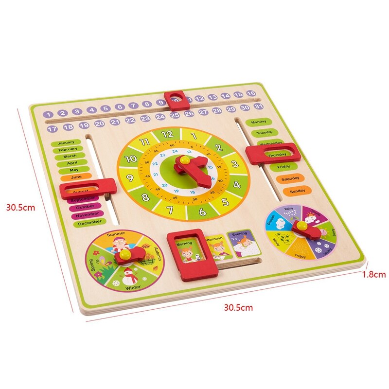 Baby Holz Spielzeug freundlicher Lernen Entwicklungs Multifunktions Klappe Abakus Holz Uhr freundlicher ligence Pädagogisches Spielzeug