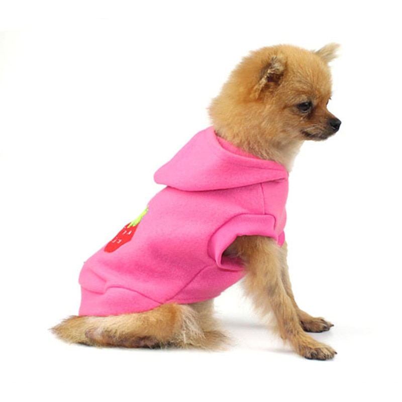 Ropa rosa para perros y mascotas, abrigos de algodón cálido para cachorros, Pug, Chiwawa, sudaderas con capucha para perros pequeños, ropa de otoño para mascotas 45