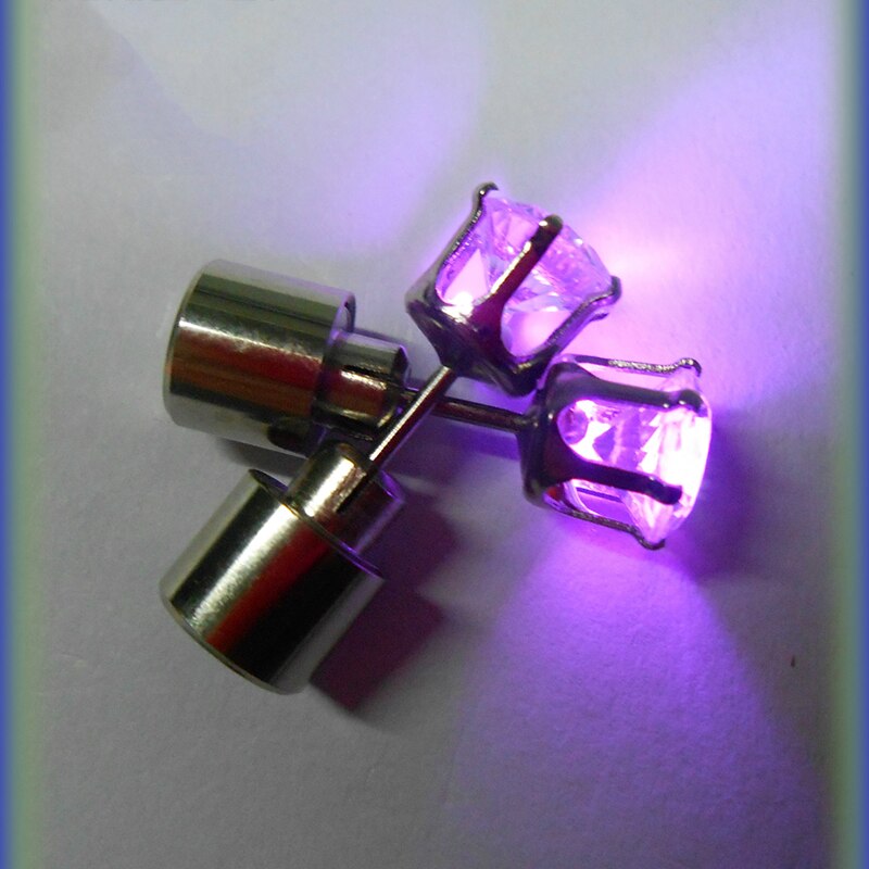 1 paar unieke jongens meisjes led licht kerst halloween feest vierkante bling oorbellen feest muziek festival oorbellen