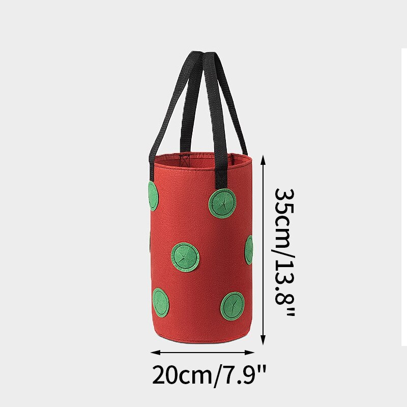 Bolsa de plantación de fresas, macetas de fieltro, bolsas de cultivo de tela, maceta colgante para cultivo de vegetales, Vertical, con bolsillos de visualización