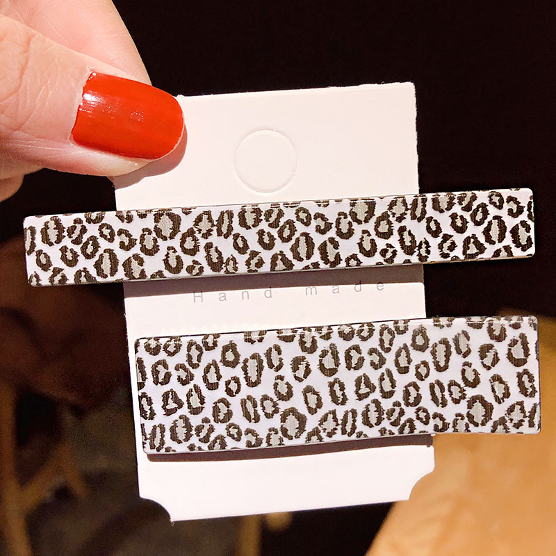 2 stk/sæt dameprint leopard akryl hårnåle søde hårspænder hårspænder pandebånd ins hårtilbehør: 6