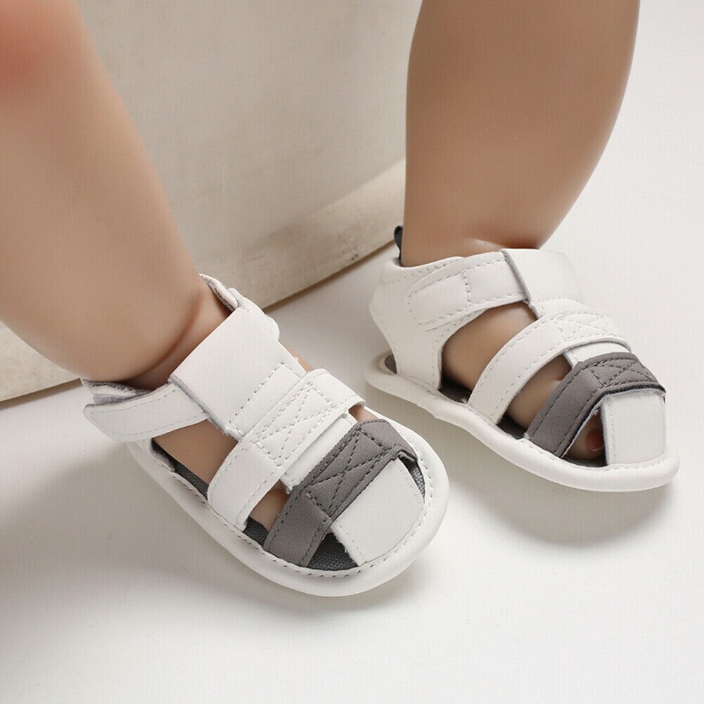Sandales en cuir PU pour bébés garçons et filles, chaussures ajourées à la , sabots d'été pour -né, sandales de plage