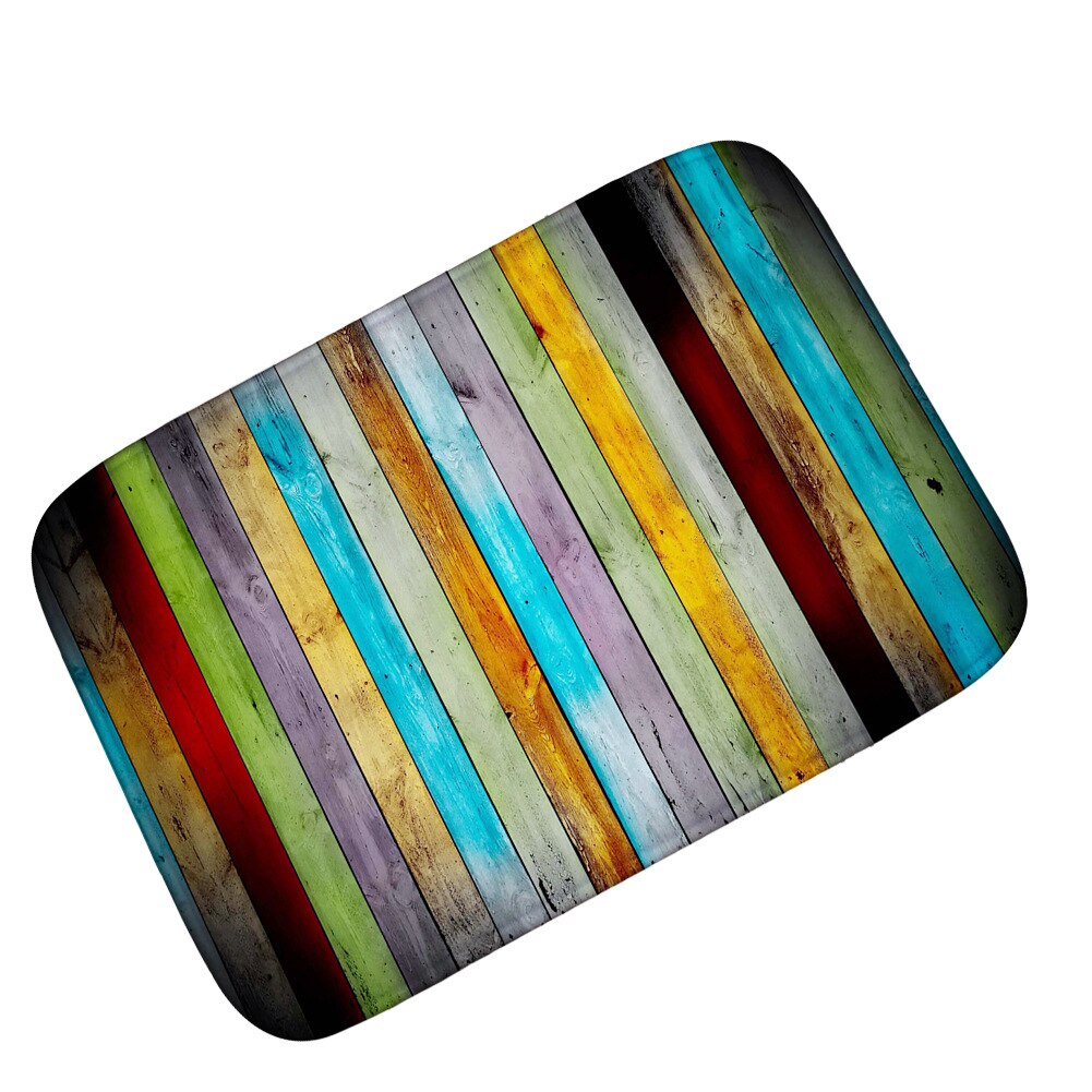Honlaker färg trädplanka retro kök lång matta absorberande halkfri köksmatta entrédörrsmattor badrumsdörrmattor: 50 x 120cm