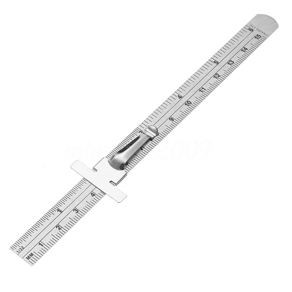6 Inch Hole Pocket Accurate With Detachable Clip Length Ruler Stainless Steel Portable Marking Measuring Tool Height Depth Gauge