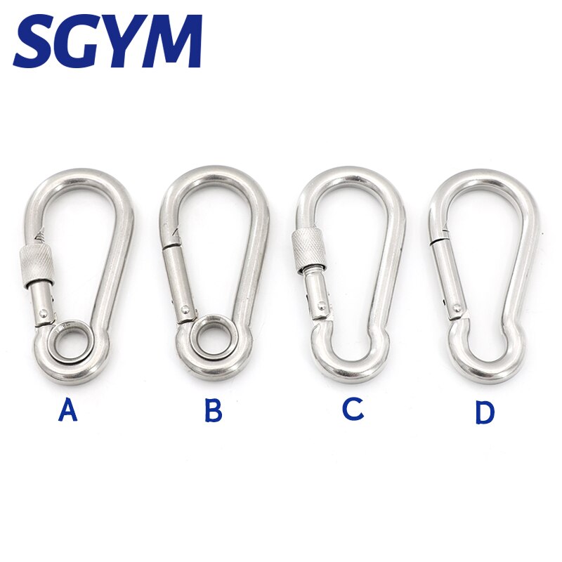 M7/M8/M10 Multifunctional 304 Stainless Steel Spring Snap Carabiner Quick Link Lock Ring Hook shackle Chain Fastener Hook