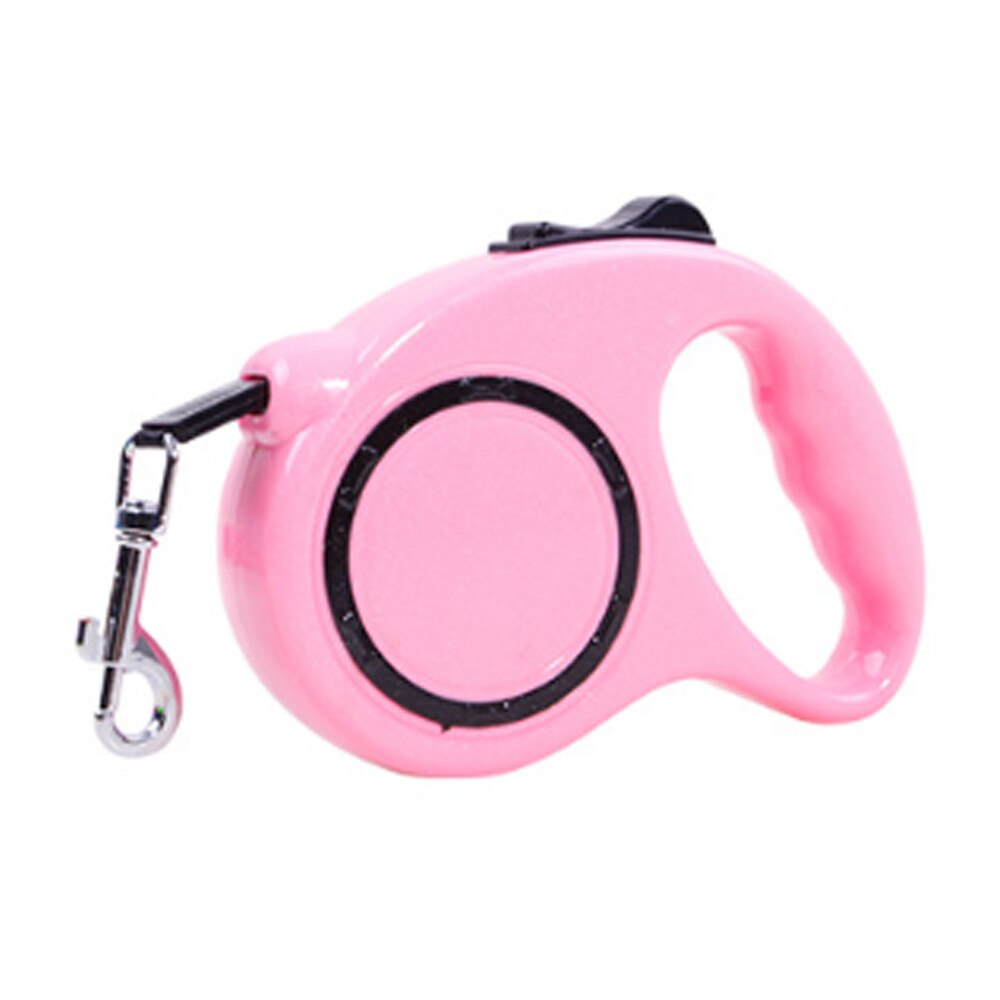Dog Collars and Leashes Pet Dog Cat Puppy Automatic Retractable Traction Rope Walking Lead Leash: PINK