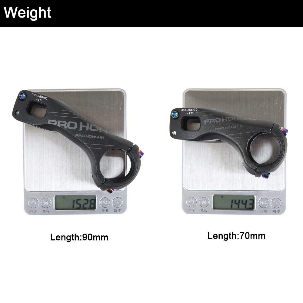 HONSUN PRO bicycle stem 17 Degree Angle MTB Bicycle Stems Parts 70mm High-Strength 31.8mm Stem for XC AM MTB Mountain Road Bike
