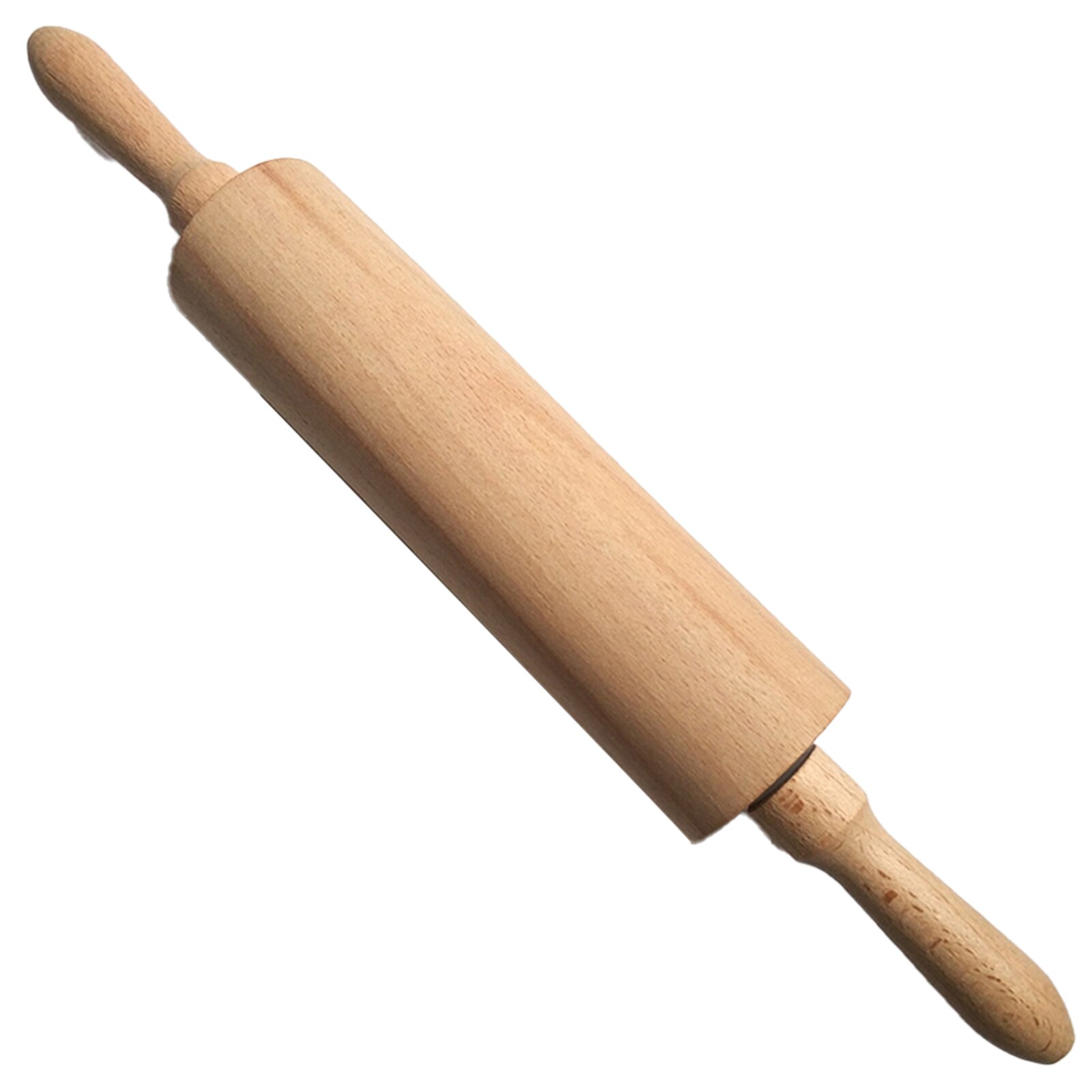 Wooden Rolling Pin with Handles 17.5/20/24cm Classic Smooth Dough Scraper Kitchen Utensil for Pie Crust Cookie FP8