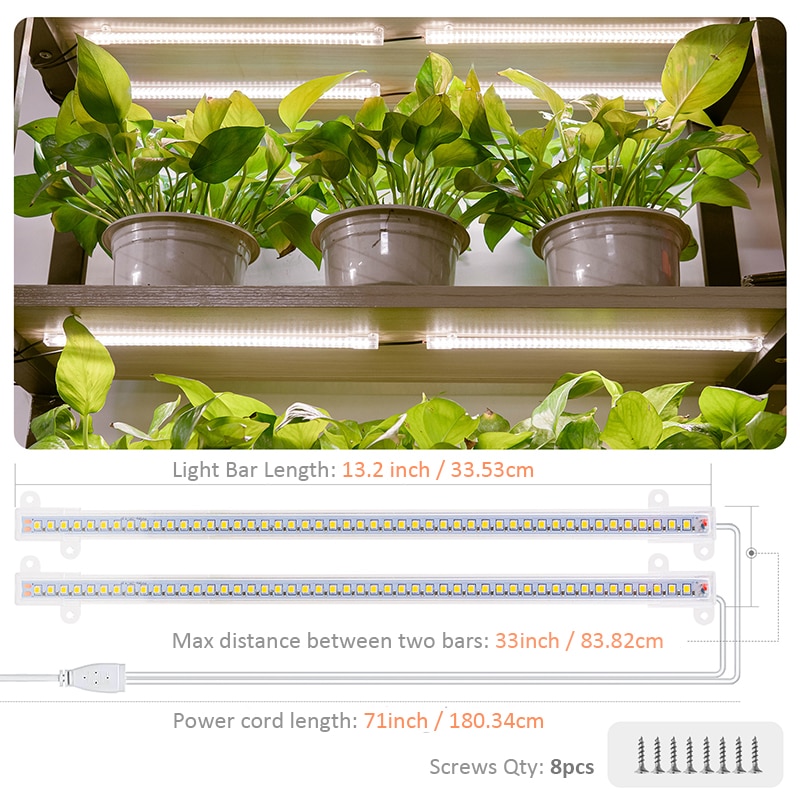 4pcs Led Grow Light Strips 40W Phytolamp For Plants Timer White Led Bars Full Spectrum Full Set Dimmable Phyto Lamp Hydroponic