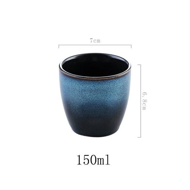 Taza de cerámica Retro de alta temperatura para Hotel, hecha a mano taza de agua, taza de té de porcelana de 150ml: A