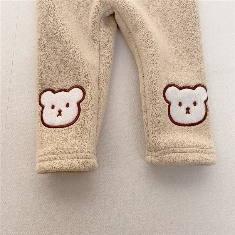 Koreańskie dziecięce legginsy zimowe o ziarnistej aksamitnej grubości 6-12 miesięcy ciepłe spodnie dla dzieci 1-3 lat chłopcy i dziewczęta