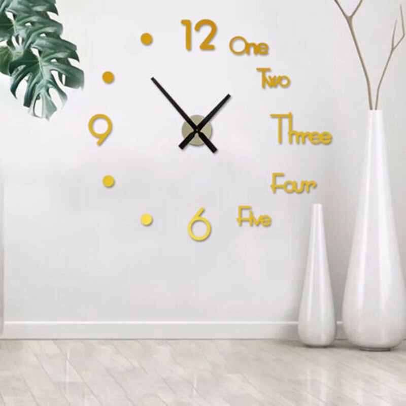 Wall Clock Watch Clocks 3d Diy Acrylic Mirror Stickers Living Room Home Office Decor Modern Wall Clock