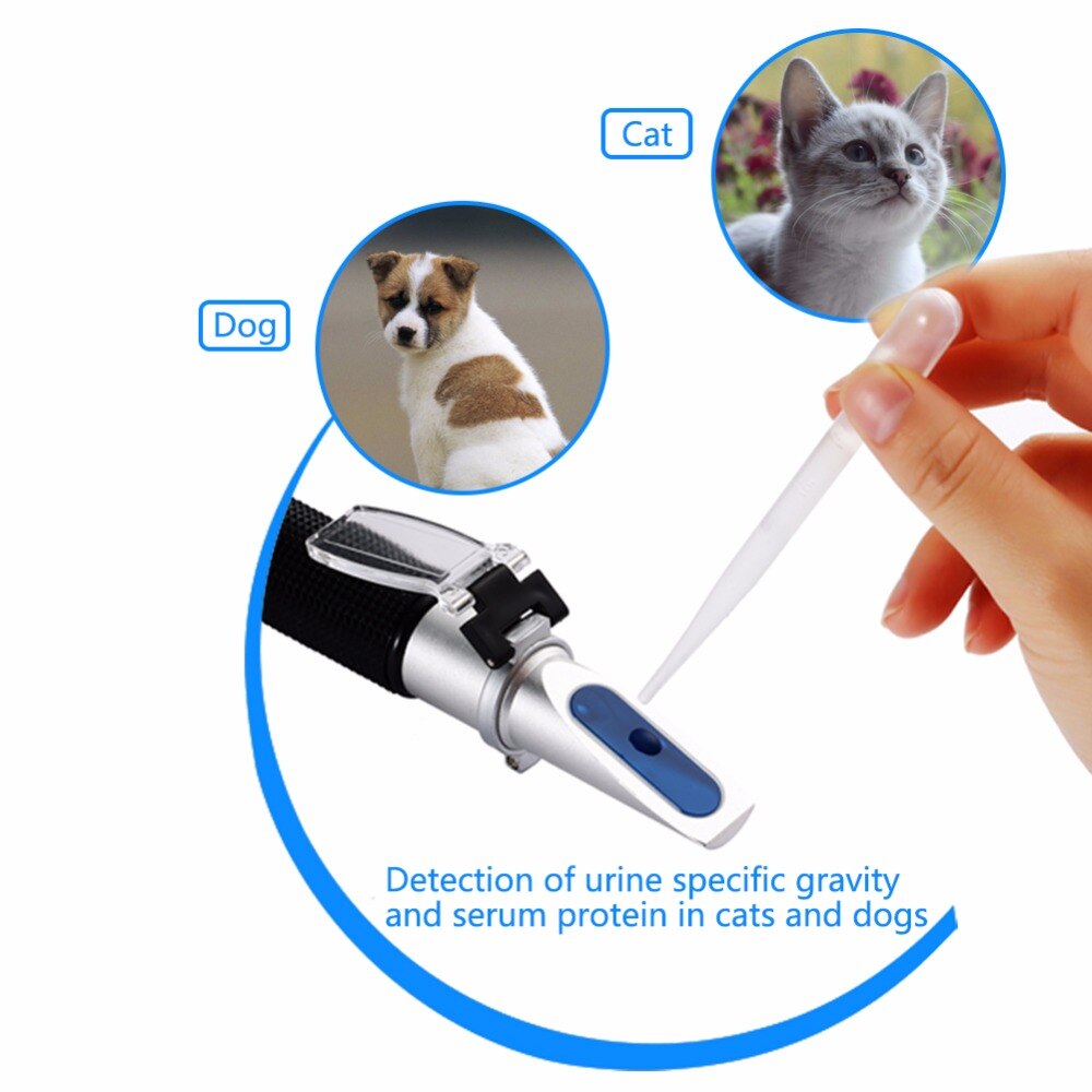 Handheld Pet clinical refractometer Dogs and Cats veterinarians 2-14g/dl refractometer ZGRC-300ATC