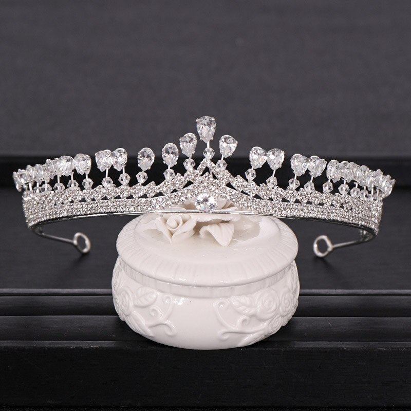 XIXIDIAN Tiara, vintage parel tiara kroon bruiloft bruids kroon tiaras diadeem tiaras voor vrouwen bruid bruiloft haaraccessoires