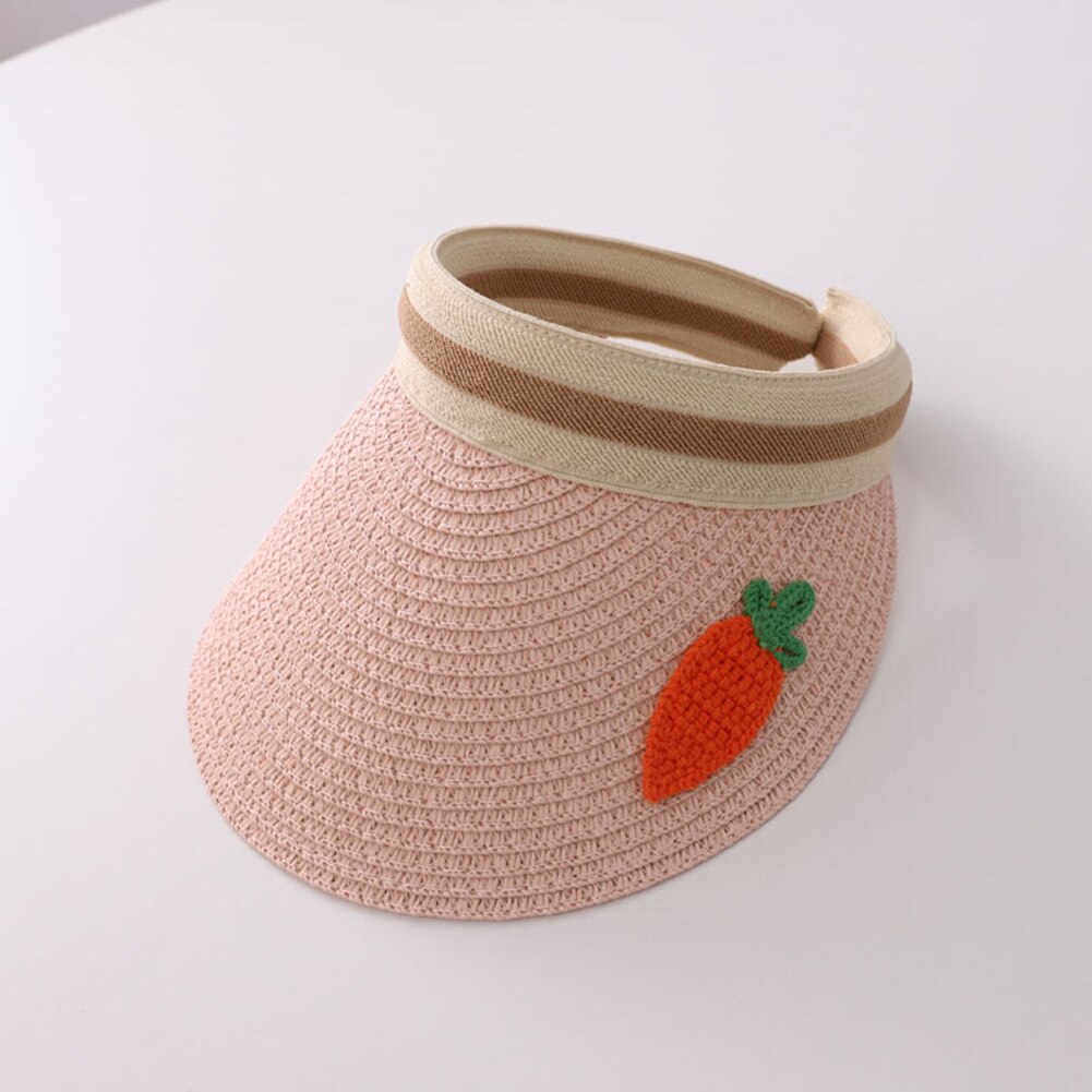 Sommar barn frukttryck bred brätte uv-skydd hatt topplös halmkeps solhatt barn solkeps halmkeps solhatt barn solkeps uv-skydd