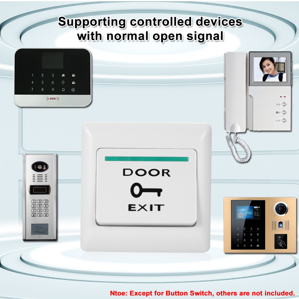 Electronic Door Lock NO COM Lock Sensor Access Control System Emergency Alarm Trigger Switch Stainless Steel Door Exit Button