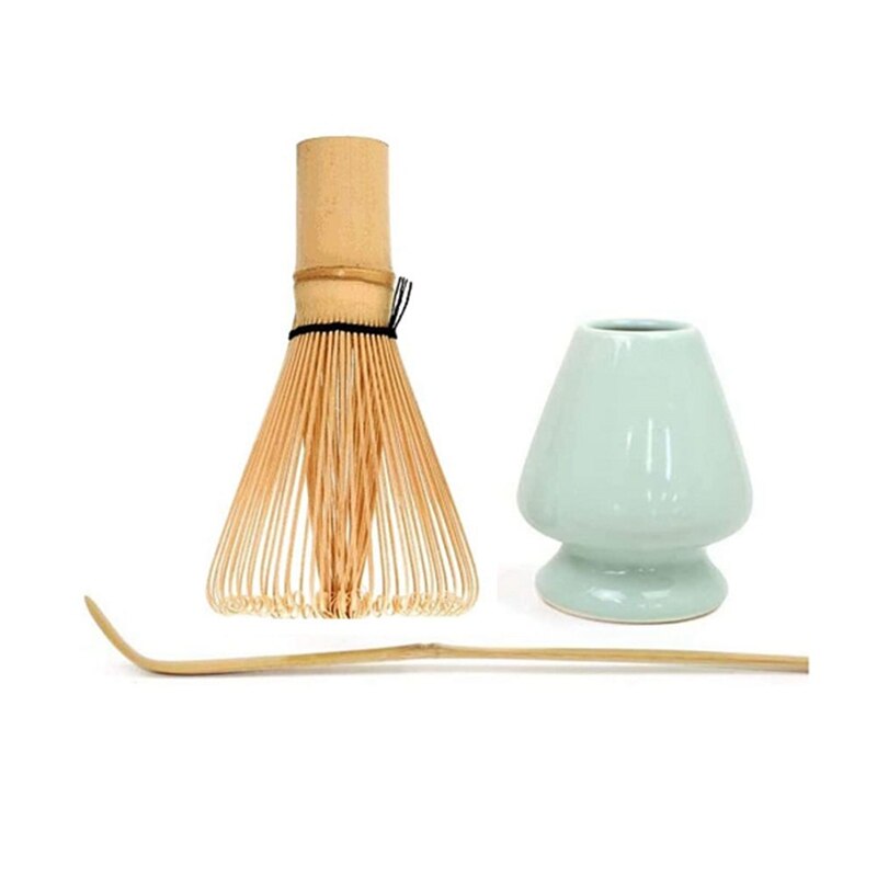 Matcha Whisk Set Bamboo Matcha Tea Set 100 Prong Matcha Whisk (Chasen), Traditional Scoop, Matcha Whisk Holder: Default Title