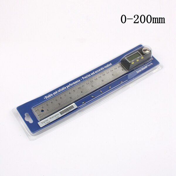 200mm 8 '' digitale gradenboog inclinometer goniometer waterpas meetinstrument elektronische hoekmeter roestvrijstalen hoekliniaal 12 ": 200mm en pakket