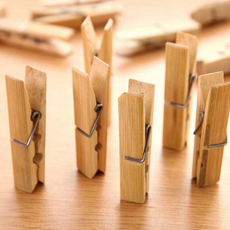 20 Pcs 60Mm Natuurlijke Houten Clips Voor Foto Clips Wasknijper Craft Decoratie Clips Pinnen