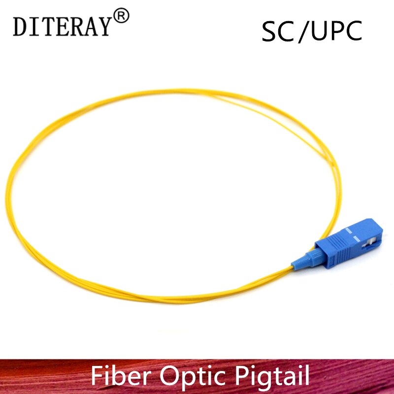 50/PCS SC/UPC fiber Pigtail Simplex 9/125 Single Mode Fiber Optic Pigtail 0.9mm PVC Yellow