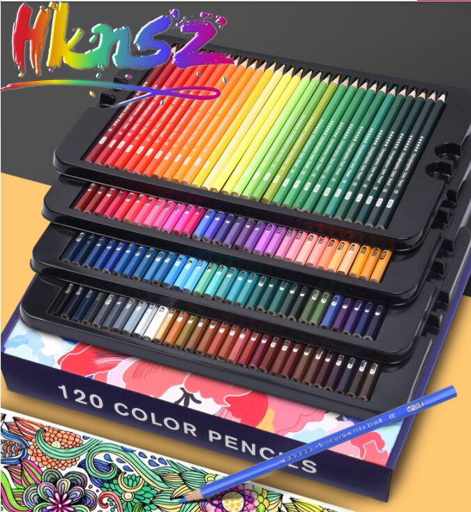 Brutfuner 180 Colors Oily Colored Pencils Set Oil HB Wood Coloured Pencils Drawing