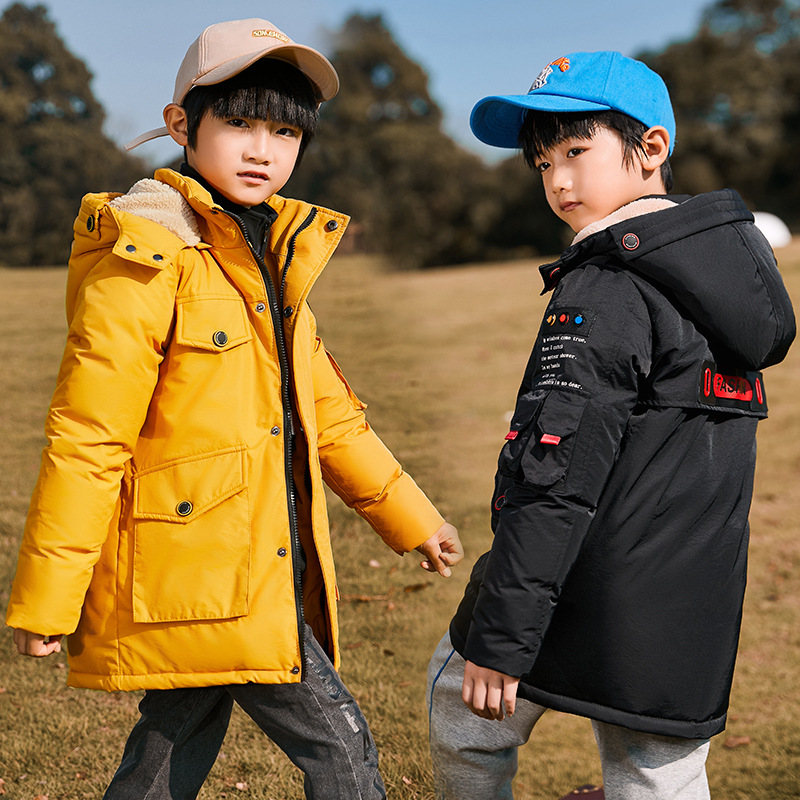 Giacca invernale da bambino per bambini piumino d'anatra parka caldo per bambini cappotto abbigliamento giacca invernale con cappuccio da scuola per ragazzi