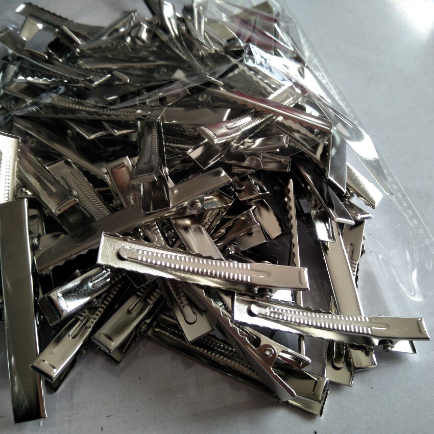 100pcs Metal Hair Style Alligator Clip Girls Single Prong Hairpins DIY Barrettes Hair Accessories 40mm,45mm,55mm,65mm,75mm,95mm