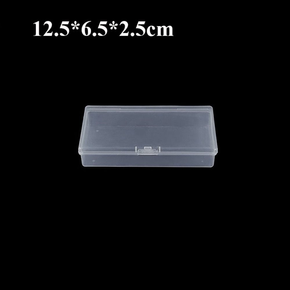 Diy Kleine Vierkante Clear Plastic Opbergdoos Voor Sieraden Diamant Borduurwerk Craft Bead Pil Thuis Opslag Accessoires: WHITE